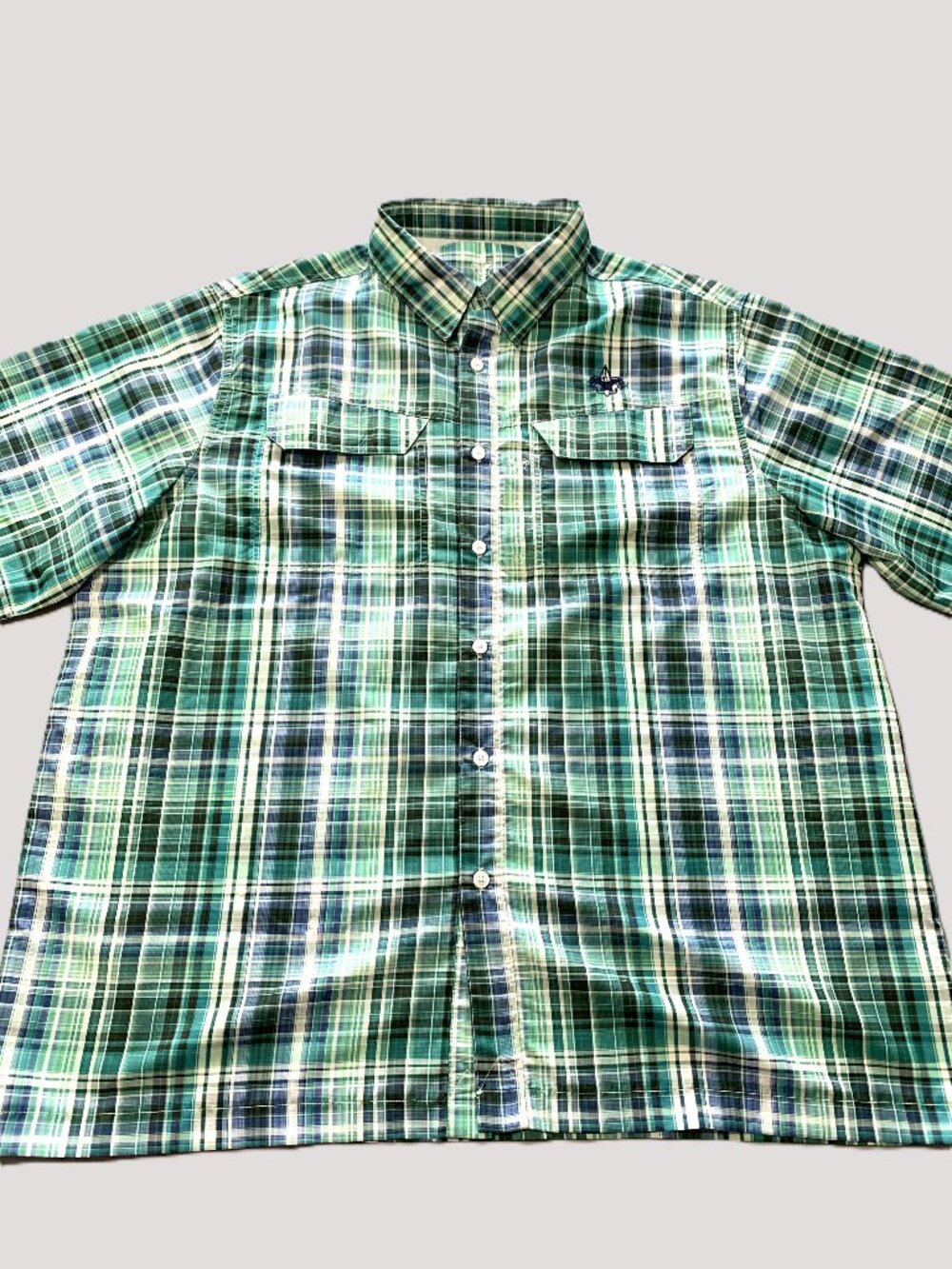 Brand New Boy Scouts of America Performance Green Short Sleeve Men Shirt Size XL